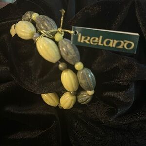 Set of 2 Connemara Marble Bead stretch Bracelet from Ireland